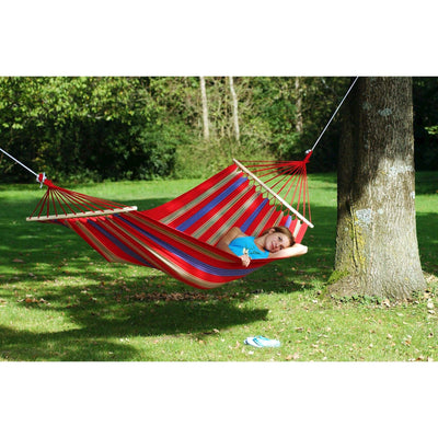 Brazilian hammock suspended between trees