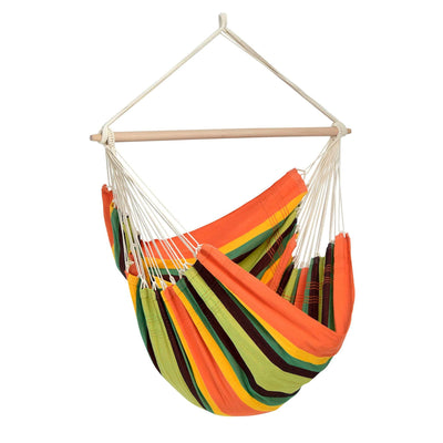 Large hammock chair with wooden spreader bar