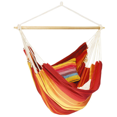 Large hammock chair with wooden spreader bar