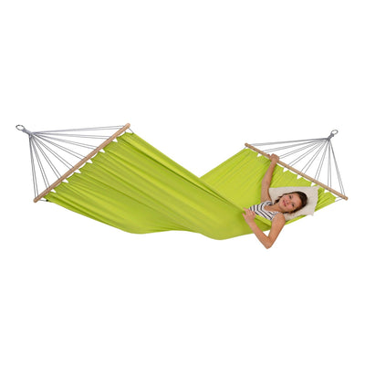 Brazilian double hammock with wooden spreader bar