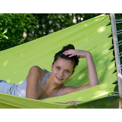 Brazilian double hammock with wooden spreader bar