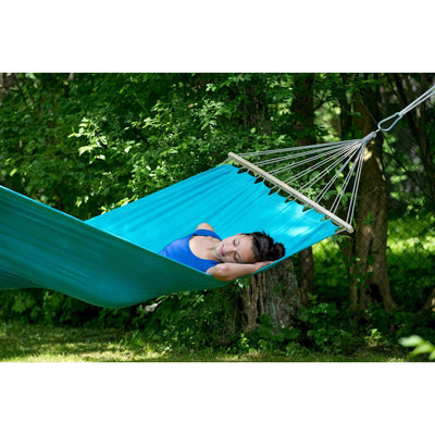 Brazilian double hammock with wooden spreader bar