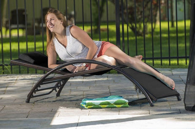 Sun lounger black
