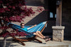Vivere Sets Double Cotton Hammock with 2.5m Solid Pine Arc Stand