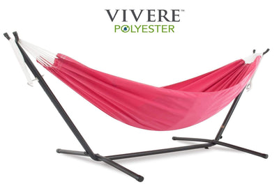 Vivere Sets Double Polyester Hammock with Metal Stand