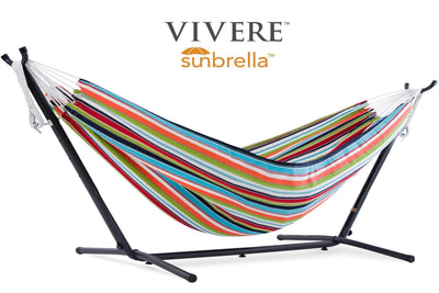 Vivere Sets Double Polyester Hammock with Metal Stand