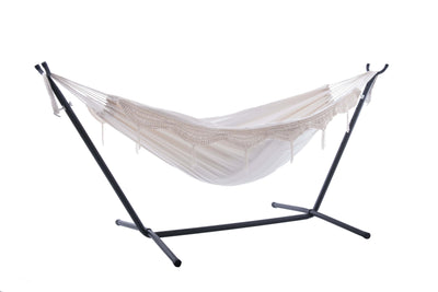 Single Brazilian hammock with metal stand