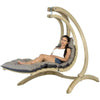 Wooden swing lounger with stand