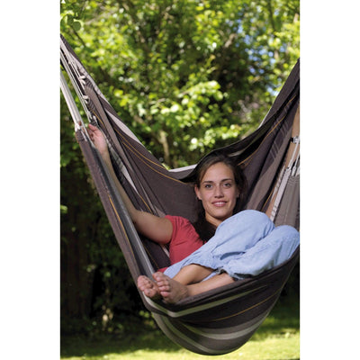 Large hammock chair with wooden spreader bar