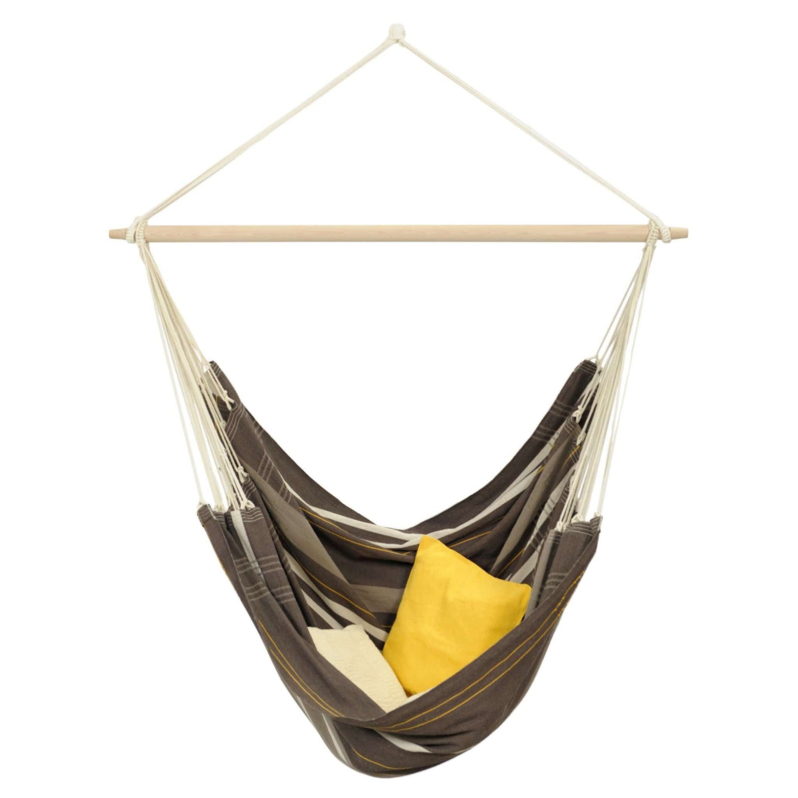 Large hammock chair with wooden spreader bar