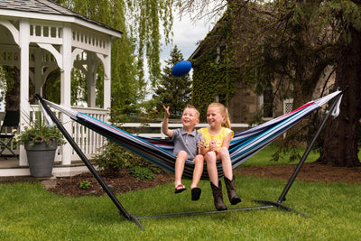 Double Cotton Hammock with 2.5m Metal Stand