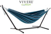 Vivere Sets Blue Lagoon Double Cotton Hammock with 2.5m Metal Stand