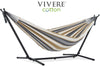 Vivere Sets Desert Moon Double Cotton Hammock with 2.5m Metal Stand