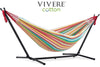 Vivere Sets Salsa Double Cotton Hammock with 2.5m Metal Stand