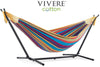 Vivere Sets Tropical Double Cotton Hammock with 2.5m Metal Stand