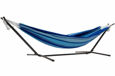 Vivere Sets Island Breeze Double Cotton Hammock with 2.8m Metal Stand