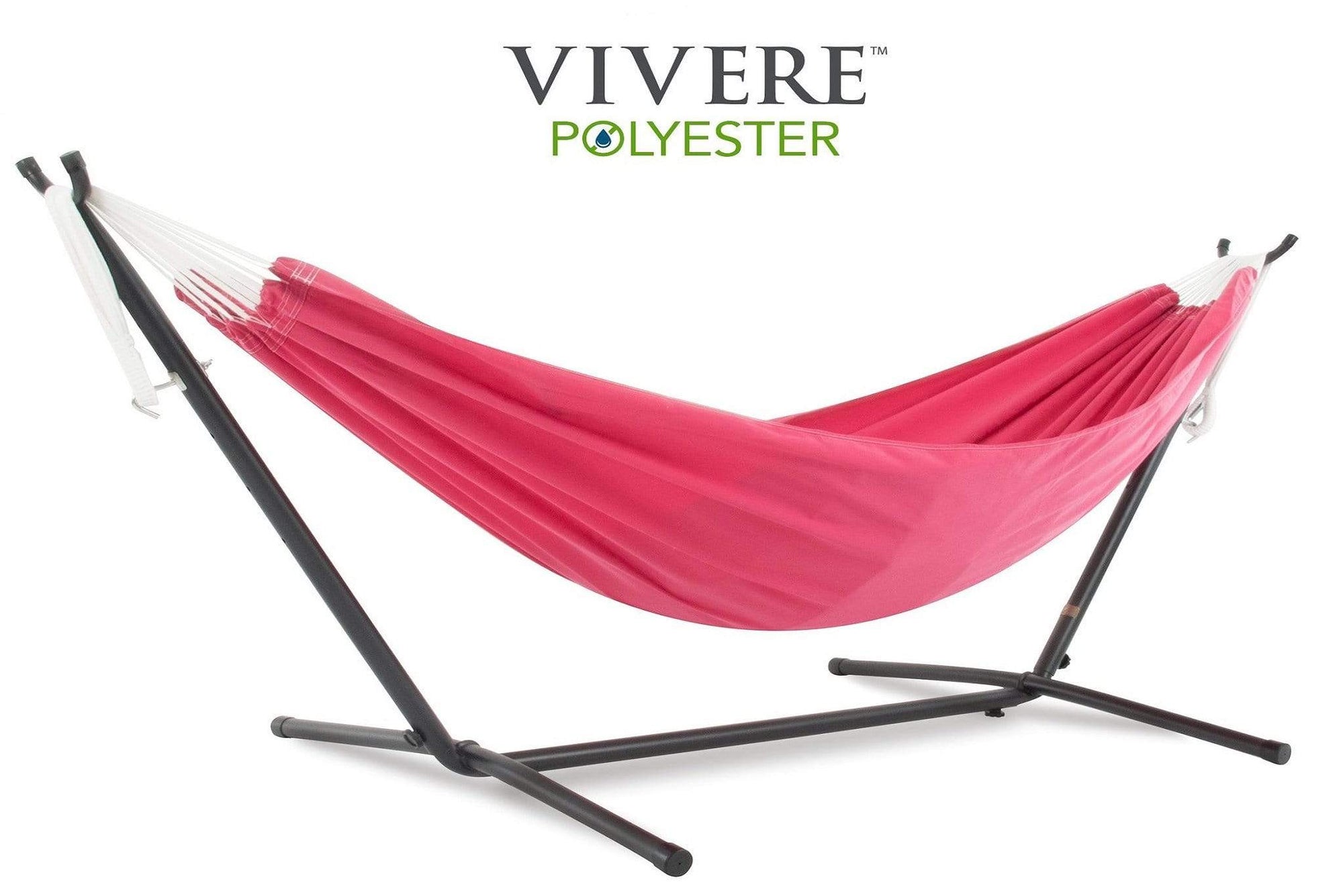 Vivere Sets Double Polyester Hammock with Metal Stand