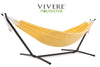 Vivere Sets Yellow Double Polyester Hammock with Metal Stand