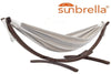 Vivere Sets Dove Double Sunbrella® Hammock with 3m Solid Pine Arc Stand