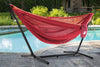 Lightweight mesh hammock with metal stand