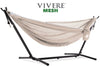 Vivere Sets Sand/Sky Mesh Hammock with Metal Stand