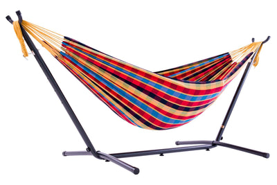 Single Brazilian hammock with metal stand