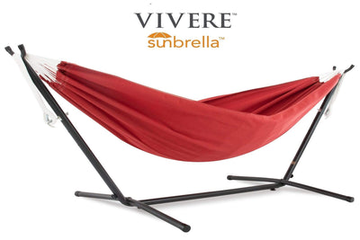 Vivere Sets Crimson Sunbrella® Set Hammock with Metal Stand